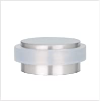 Los mejores  - Tope de Puerta Decorativo Adhesivo- Tamaño Mini- Acero Inoxidable- Goma Blanca